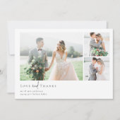 Carte De Remerciements Script de calligraphie romantique Mariage photo mu (Devant)