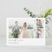 Carte De Remerciements Script de calligraphie romantique Mariage photo mu (Debout devant)