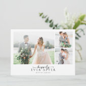 Carte De Remerciements Script de calligraphie romantique Mariage photo mu (Debout devant)