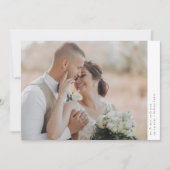 Carte De Remerciements Script de calligraphie romantique Mariage photo mu (Devant)