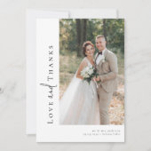 Carte De Remerciements Script de calligraphie romantique Mariage photo mu (Devant)