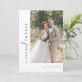 Carte De Remerciements Script de calligraphie romantique Mariage photo mu (Debout devant)