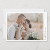 Carte De Remerciements Script de calligraphie romantique Mariage photo mu (Devant)