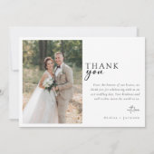 Carte De Remerciements Script de calligraphie romantique Mariage photo mu (Dos)