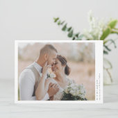 Carte De Remerciements Script de calligraphie romantique Mariage photo mu (Debout devant)