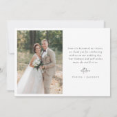 Carte De Remerciements Script de calligraphie romantique Mariage photo mu (Dos)