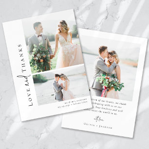 Carte De Remerciements Script de calligraphie romantique Mariage photo mu