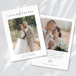 Carte De Remerciements Script de calligraphie romantique Mariage photo mu