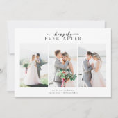 Carte De Remerciements Script de calligraphie romantique Mariage photo mu (Devant)