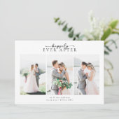 Carte De Remerciements Script de calligraphie romantique Mariage photo mu (Debout devant)