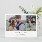 Carte De Remerciements Script de calligraphie romantique Mariage photo mu (Debout devant)