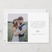 Carte De Remerciements Script de calligraphie romantique Mariage photo mu (Dos)