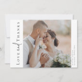 Carte De Remerciements Script de calligraphie romantique Mariage photo mu (Devant)