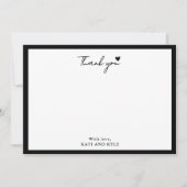 Carte De Remerciements Script de calligraphie simple cœur (Devant)