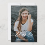 Carte De Remerciements Script de calligraphie simple Deux diplômes photo (Devant)