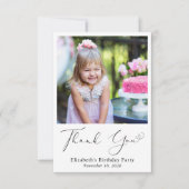 Carte De Remerciements Script de Coeur de Photo moderne Anniversaire (Devant)