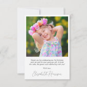 Carte De Remerciements Script de Coeur de Photo moderne Anniversaire (Dos)