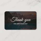 Carte de remerciements Script de Forêt Rustique Mo (Devant)