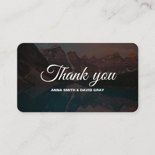 Carte de remerciements Script de Forêt Rustique Mo (Devant)