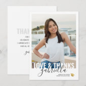 Carte De Remerciements Script de graduation moderne photo (Devant / Derrière)