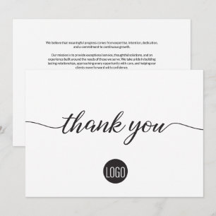 Carte De Remerciements Script de logo et de signatures personnalisées pou