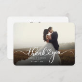 Carte De Remerciements Script de mariage jour photo Lettré main (Devant / Derrière)