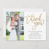 Carte De Remerciements Script de parties scintillant or glam moderne MERC (Devant)