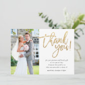 Carte De Remerciements Script de parties scintillant or glam moderne MERC (Debout devant)