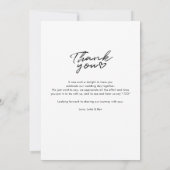 Carte De Remerciements Script de photo de mariage moderne (Dos)