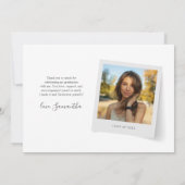 Carte De Remerciements Script de photo de remise de diplôme 2024 Diplômé (Dos)