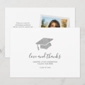 Carte De Remerciements Script de photo de remise de diplôme 2024 Diplômé (Devant / Derrière)