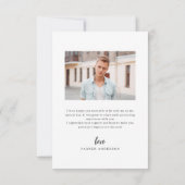 Carte De Remerciements Script de pinceau moderne Diplôme photo simple (Dos)