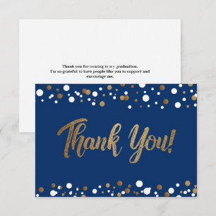 Carte De Remerciements Script de remerciement de remise de diplôme Bleu O