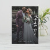 Carte De Remerciements Script de remerciement moderne Photo de mariage si (Debout devant)