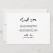 Carte De Remerciements Script de remerciement photo élégant moderne (Dos)