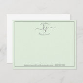 Carte De Remerciements Script De Sage Simple À Partir Du Bureau De La Car (Devant / Derrière)