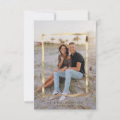 Carte De Remerciements Script de signature Mariage encadré or moderne (Devant)