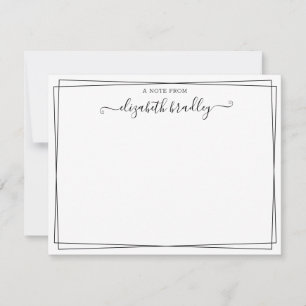 Carte De Remerciements Script De Signature Monogramme Fille Du Bureau De