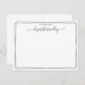 Carte De Remerciements Script De Signature Monogramme Fille Du Bureau De (Devant / Derrière)