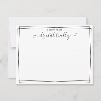 Carte De Remerciements Script De Signature Monogramme Fille Du Bureau De