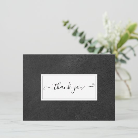 Carte De Remerciements Script de tableau noir simple (Debout devant)