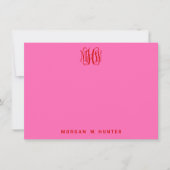 Carte De Remerciements Script de vigne rose rouge Monogramme do-it-yourse (Devant)