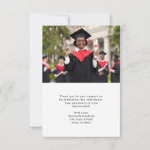 Carte De Remerciements Script décontracté et photo | Graduation (Dos)