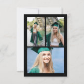 Carte De Remerciements Script Décontracté moderne 4 Photo Graduation Merc (Dos)