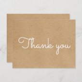 Carte De Remerciements Script d'entreprise rustique simple Kraft (Devant / Derrière)