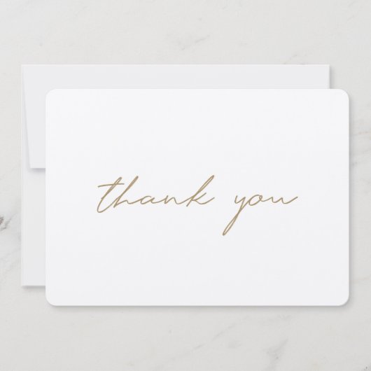Carte De Remerciements Script d'or rustique simple et moderne Kraft Génér (Devant)