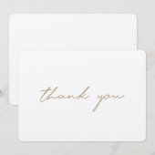 Carte De Remerciements Script d'or rustique simple et moderne Kraft Génér (Devant / Derrière)