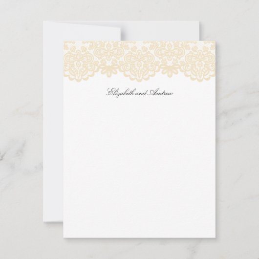 Carte De Remerciements Script élégant de dentelle noire et or (Devant)