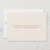 Carte De Remerciements Script élégant floral rustique personnalisé (Dos)