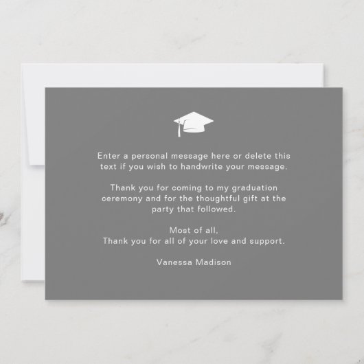 Carte De Remerciements Script élégant moderne Dégradé chic 3 Photo Grad (Dos)